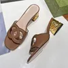 Kadın plaj terlik tasarımcısı ayakkabı yumuşak inek derisi% 100 deri kalın topuklu metal kadın ayakkabılar tembel baotou sandaletler elmaslar inci yüksek topuklu ayakkabılar 35-41-42 kutu ile