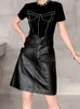 التنانير Tajiyane Leather Leather Women Skirt على الطراز الكوري على الطراز العالي الخصر A-LINE Short Fall Shorts SGG780