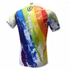 Giacche da corsa Maglia da ciclismo Pittura colorata Estate Breve Equitazione Abbigliamento da bicicletta Uomo Maglie sportive personalizzate / Servizio all'ingrosso