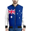 Мужские куртки Австралия Молодежная куртка на молнии пользовательские название номера логотип припечаток po белый синий черный красный флаг AUS Nation Coats Count