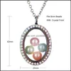 Lockets Magnetic Open Rainbow Pearl Cage قلادات قلادة للنساء حبات البلورة الزجاجية العائمة سحر سحر الأزياء مجوهرات OTKGV