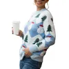 Women's Sweaters Christmas Tree Snowman Women Knit Sweater 2023 Brand Comfortable Long Sleeve Round Neck Pullover For Lady