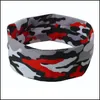 Bandeaux Mode Camouflage Sport Sweat Bandeau Absorbant Cyclisme Yoga Hommes Sweatband Unisexe Coton Bandes De Cheveux Tête Sport Sécurité D Otaw4