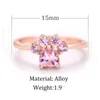 Band Rings Fashion Jewelry Adjustable Cat Footprint Paw Ring Animal Zircon Drop Delivery Dhau2