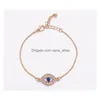 Charm Bracelets Fashion Jewelry Evil Eye Bracelet Rhinstone Blue Drop Delivery Dhf7J