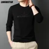 Men's T-Shirts Top Quality Fashion Brand 95% Cotton 5% Spandex Mens Casual Long Sleeve t Shirt Plain Round Neck Tops Men Clothes 230204