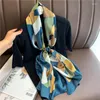 Sjaals 2023 SILK SCHAAG LADE kleine hijab hoofdbanden sjaals wraps foulard nek bufanda ontwerp print dunne vrouwelijke lange halsbandana