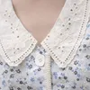Женские блузкие рубашки инопланетные котенок летняя элегантность короткие рукава вышивая блузка 2023 Свободная женщина -джентльмен