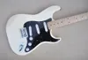 6 strängar Cream Electric Guitar med Maple Fretboard SSS Pickups Black PickGuard Customizable