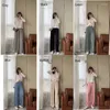 Vêtements de nuit pour femmes Sanderala Summer Femmes Ice Silk Pyjamas Bas Taille Haute Lingerie Lâche Sexy Cool Sous-vêtements Élastique Pantalon pleine longueur