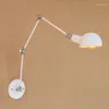 Lâmpada de parede retro balanço de braço branco luminárias de jantar led loft estilo industrial sconce sconce rústico Murale