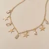 Chains Gold Color Star Party Women's Pendant Necklace Fashion Female Choker Necklaces Jewelry Simple Ladies GiftsChains