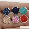 Stud 12Mm Round Druzy Stone Earrings Bling Drusy Resin Sier For Women Ladies Fashion Handmade Jewelry In Bk Drop Delivery Otk9D