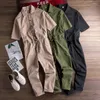 Męskie spodnie Summer Lapel krótki rękaw Męski kombinezon luźny hip-hopowy styl streetwear kombinezonowe spodnie swobodne wygodne khaki czarne