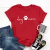 Women's T Shirts Dog Mom Shirt Fur Mama Graphic For Women Short Sleeve Top Tees Cotton O Neck
