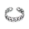 Cluster Rings S7 Chiba Koreaanse stijl All-match Ins Simple Retro Old Twist Chain Personality Paar voor mannen en vrouwen