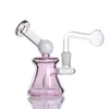 Bruciatore a olio in vetro da 6 pollici Bong Pipa ad acqua Narghilè Shisha Base per bicchiere colorato Dab Rig Heady Recycler Bubbler Pipa da fumo con tubi per bruciatore a olio in vetro maschio da 14 mm