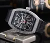 RM Fashion Men's Luxury Watch Shiny Diamond Ice Out Watch New Yacht Designer Quartz Sports Party Dress Wristwatch Clock