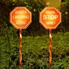 Santa Stop Sign Light Outdoor Christmas Decoration Ambient With Solar Panel IP44 Waterproof Garden Illumination For