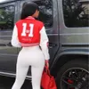 Women Jackets Designer 2023 Nova letra de linha impressa com casaco de bolso de bolso de bolso de beisebol 4 cores S-xxl