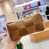 PADA Topo Quality New Hand bag Travel Toiletry Pouch Protection Makeup Clutch Womens Leather Waterproof Cosmetic Bags For Women With Dust Bag KHAKI Braided bag