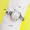 Eheringe Westlicher Stil Klassische Silber Farbe Kristall Ring Schmuck Rosa Blau Grün Stein Dame Frauen Klar Mode Geschenk Edwi22