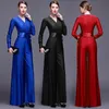 Women's Jumpsuits & Rompers Fashion Women Long Sleeve Sexy V Neck Wide Leg Belted High Waist Office Ladies Outfits Jumpsuit Big SizeWomen's