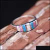 Band Rings Luxury Opal Wedding For Women Natural Stone Bride Engagement Bridesmaid Finger Fashion Jewelry Gift Drop Delivery OT3BW