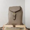Tiny Mini Backpack Tourterelle Colori Beige/Crema Empreinte goffrata morbida pelle di vacchetta grana Lady Fashion Borsa a tracolla Tasca posteriore con zip