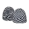 Fashion Women Outdoor Autumn Caps Folding Beanie Warm Jacquard Brimmed Knitted Hat Acrylic Leopard Knit Winter Hats DF030