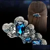 Hair Clips Barrettes Korean Rhinestone Hairpin Women Butterfly Female Elegant Duckbill Clip Claws Hairgrip Fashion Hairs Accessori Ot7Iw