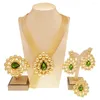 Серьги ожерелья набор 2023 года EST Jewelry Brazil Gold Color Женщина роскошное красное искусственное камень Большое кольцо свадебное банкет H20012