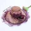 Headpieces Elegant Bridal Organza Lace Church Hair Cocktail Colorful NoSh Fashion Hat Female Summer