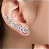 Stud 38Mm 6 Pairs/Set Korean Cz Earrings Set For Women Fashion Bling Cubic Zirconia Stone Earring Female 2021 Bride Wedding Jewelry Otrf4