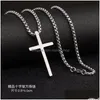 Pendant Necklaces Fashion Jewelry Cross Necklace Titanium Steel Men Women Hiphop Choker Drop Delivery Pendants Dhqir
