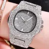 Wristwatches Gold Four Color Quartz Clock Fashion Square Starry Steel Band Watch Rhinestone Calendar Women's Watches Good Quality A3551