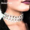 Choker Stonefans Ins Sexy Full Crystal Collar Necklace for Women Charm Bling Rhinestone Geometric Short Fashion Jewelry Chokers