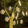 Strings Moon Star Shape String Licht Kerst Tree Fairy Hanging Lights Outdoor Garden Garland feest achtertuin Decor Decor