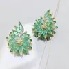 Orecchini a bottone Bilincolor Fashion Summer Green Cubic Zirconia Flower Orecchino per le vacanze