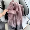 Lenços 2023 lenço de seda de alta qualidade Pashmina Women Shawls envolve Floral Lady Winter Bandana Fouard Echarpe Hijab Solid