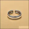 Кластерные кольца винтажное медное кольцо для женщин для женщин простой стиль ретро -листья узел открытые модные украшения подарки подарки Dhs1j