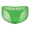 Underpants Men's Underwear Mesh Transparent Ultra-thin Breathable Hip Lift Seamless Ribbon Sexy Briefs