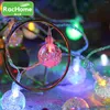 Cordes décoration de fête de noël pendentifs guirlande lumineuse 2m 20led guirlandes de fées led guirlandes lumineuses boule de cristal