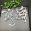 Glass Pipes Smoking Manufacture Hand-blown hookah Classic transparent double-bubble S glass boiler