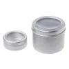 Boîtes de rangement 25/60 ml rondes transparentes fenêtre boîtes étape épices boîte en aluminium conteneur boîte peut