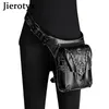 Waist Bags JIEROTYX Vintage Steampunk Motorcycle Leg Bag Women Water Repellent Rock Gothic Biker Packs Victorian Drop Pouch 230204