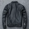 남성 오토바이 바이커 재킷 라펠 지퍼 탑 캐주얼 코트 수컷 봄 의류 플러스 크기 5xl 6xl 블랙 브라운을위한 정품 가죽 자켓