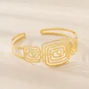 Bangle Punk Gold Color Hollow Wide Cuff Bracelets Bangles For Women Creative Metal Geometric Open Arm Armlet Fashion Jewelry