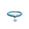 Perles Turquoise Hibou Charme Bracelet Vie Sagesse Arbre Croix Éléphant Pendentif Pierre Puissance Perles À La Main Stretch Pour Homme Et Femme Dro Dhtky