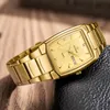 Wristwatches Wwoor Design Luxury Men's Watch Stelless Stell Gold for Men Waterproof Week عرض الذك